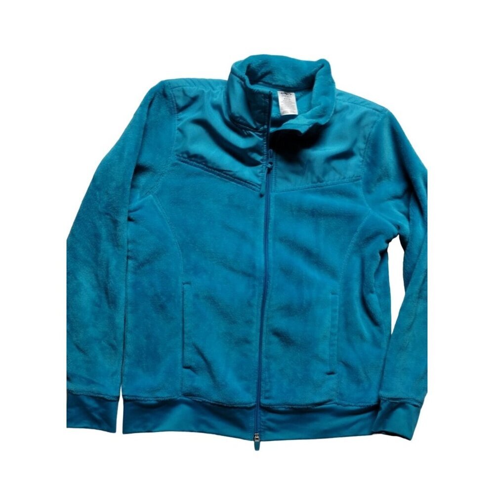 Athletic Works Womens Full-Zip Fleece‎ Jacket Size M Polyester/Spandex Teal